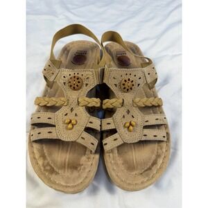 Earth Spirit Women's Tan Suede Strappy Comfort Sandals Size 9.5